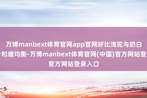 万博manbext体育官网app官网好比浅驼与奶白的组合和缓均衡-万博manbext体育官网(中国)官方网站登录入口