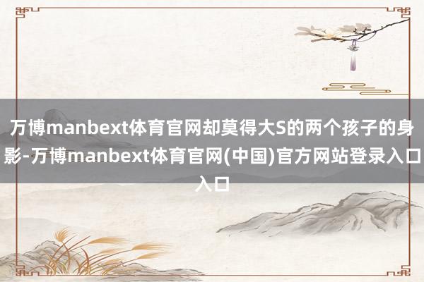 万博manbext体育官网却莫得大S的两个孩子的身影-万博manbext体育官网(中国)官方网站登录入口