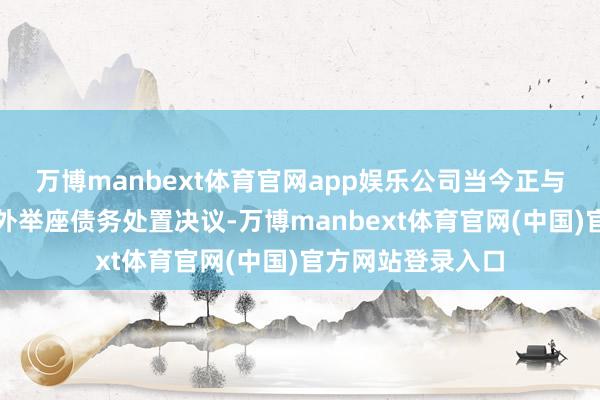 万博manbext体育官网app娱乐公司当今正与各抓份者计划境外举座债务处置决议-万博manbext体育官网(中国)官方网站登录入口